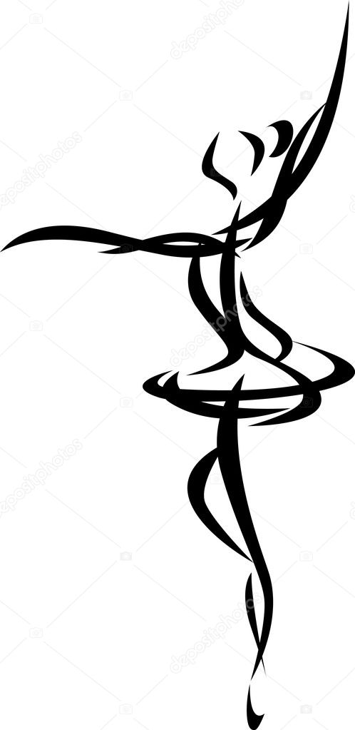 Abstract ballet dancing silhouette
