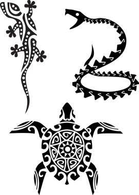 Reptile tribal tattoo clipart