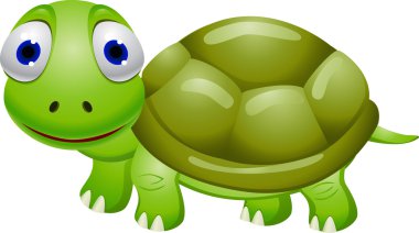 Funny turtle cartoon clipart