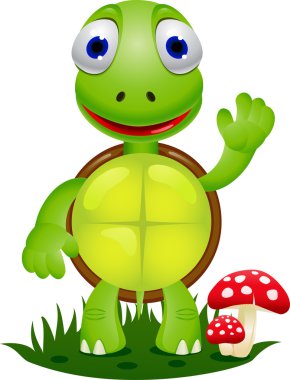 Funny turtle cartoon clipart