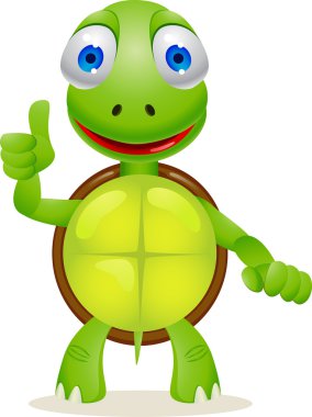 Funny turtle cartoon clipart