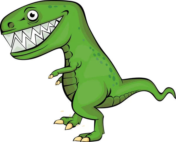 Карикатура на зелёного динозавра — стоковый вектор