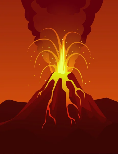 Volcano eruption — Stock Vector