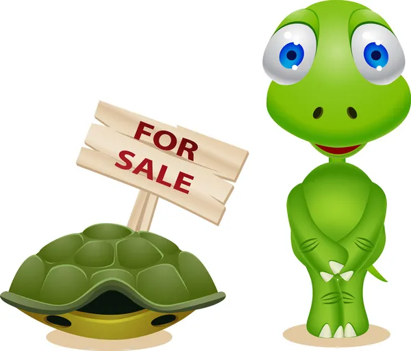 Tartaruga vender sua casa — Vetor de Stock