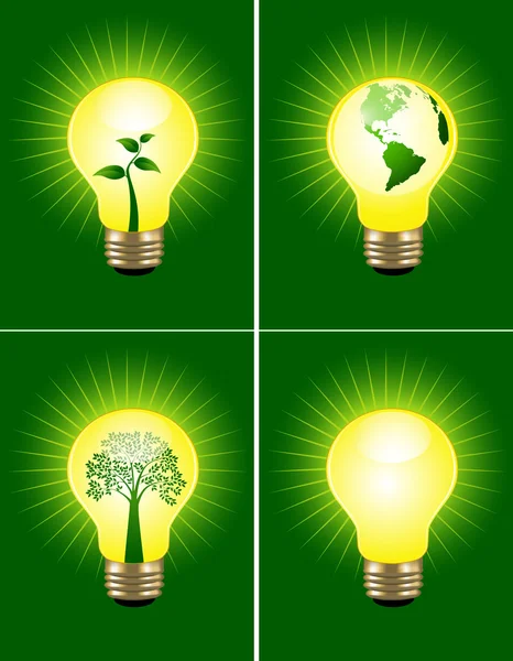 Conjunto de lâmpadas Eco — Vetor de Stock