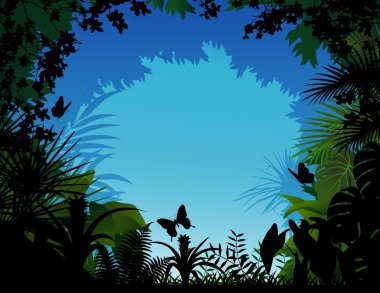 Tropical forest background clipart