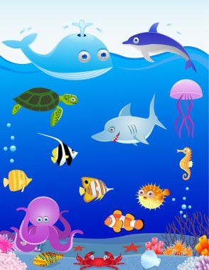 Sea life cartoon clipart