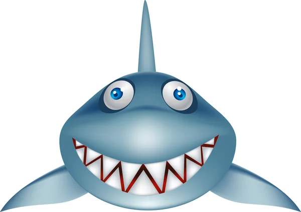 Hai-Zeichentrickfigur — Stockvektor