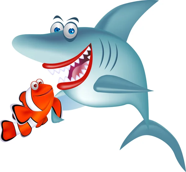 Poisson clown et requin — Image vectorielle