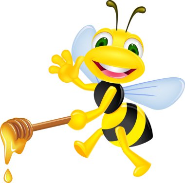 Bee with honey clipart