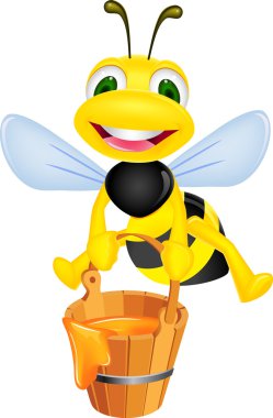 Bee with honey clipart