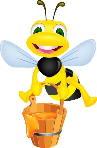 Bee med honung — Stock vektor