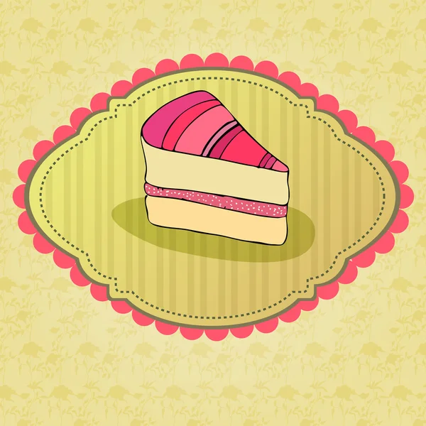 Illustration av söta retro tårta kort — Stockfoto