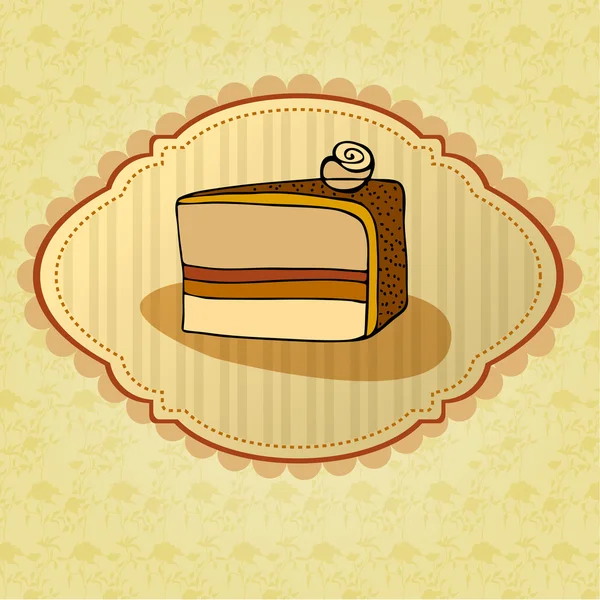 Illustration of cute retro cake card — Stock Photo, Image