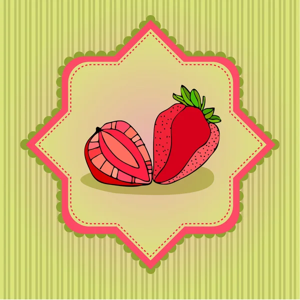 Ретро фон з ілюстрованими ягодами — стокове фото