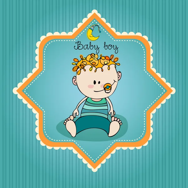 Carino illustrato doodle Baby carta di arrivo — Foto Stock