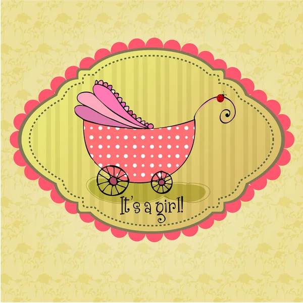 Cute illustrated doodle Baby arrival card — Stock Photo, Image