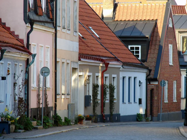 Piękna ulica w Szwecji — Zdjęcie stockowe
