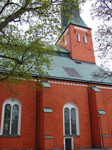 Rote Kirche in Schweden — Stockfoto