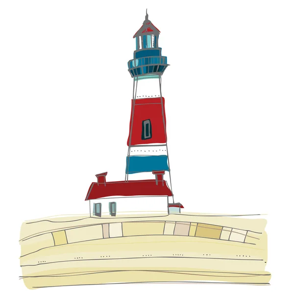 Иллюстрированный маяк — стоковое фото