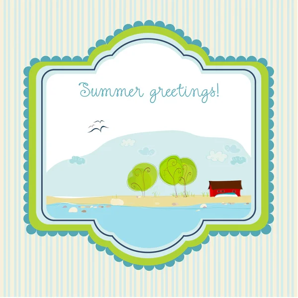 Doodle illustrated summer background — Stock Photo, Image