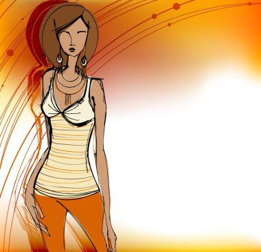 Modern moda şık stilize moda model arka plan