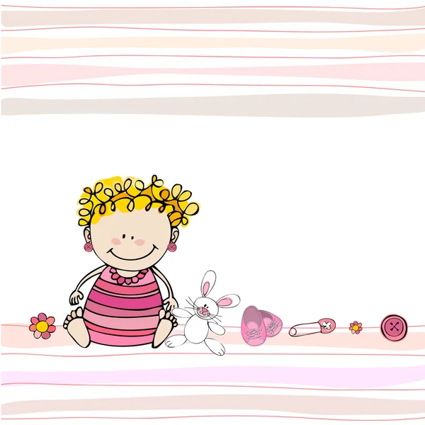 Κάρτα άφιξης μωρό χαριτωμένο εικονογραφημένα doodle — Φωτογραφία Αρχείου