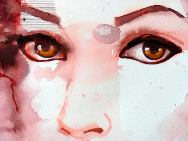 美しい少女のイラストの目 — ストック写真
