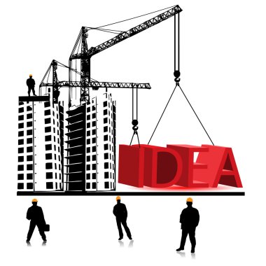 Idea home construction.Vector clipart