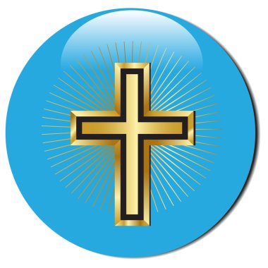 3d golden cross icon.Vector clipart