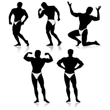 Bodybuilder silhouette.Vector clipart