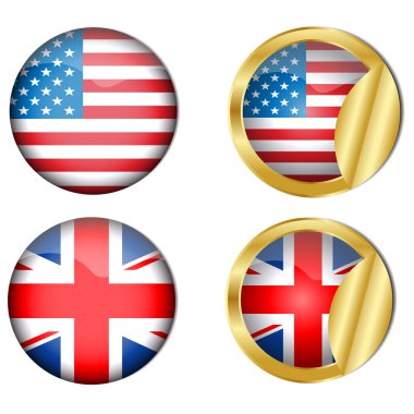 Flag sticker.Vector clipart