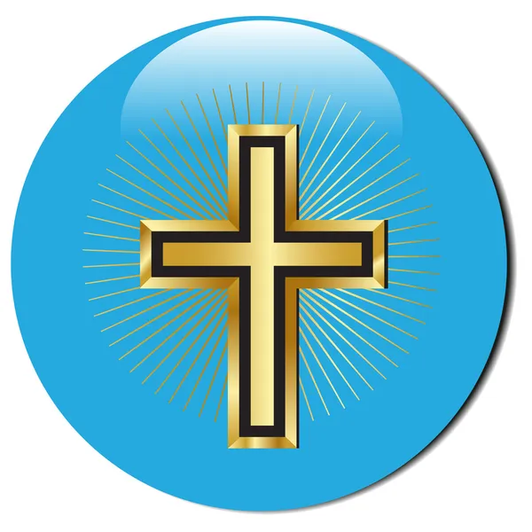 Croix d'or 3d icon.Vector — Image vectorielle
