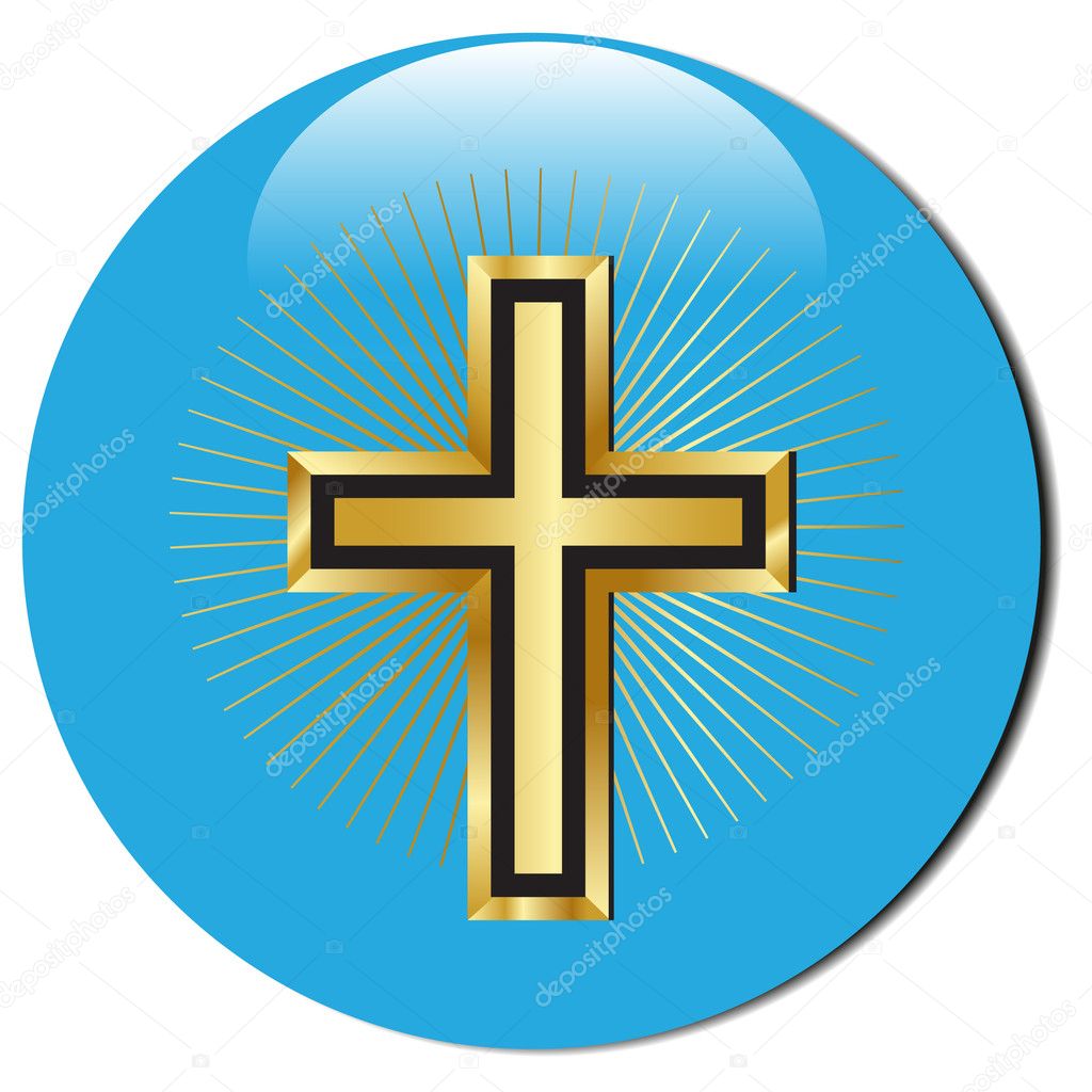 3d golden cross icon.Vector