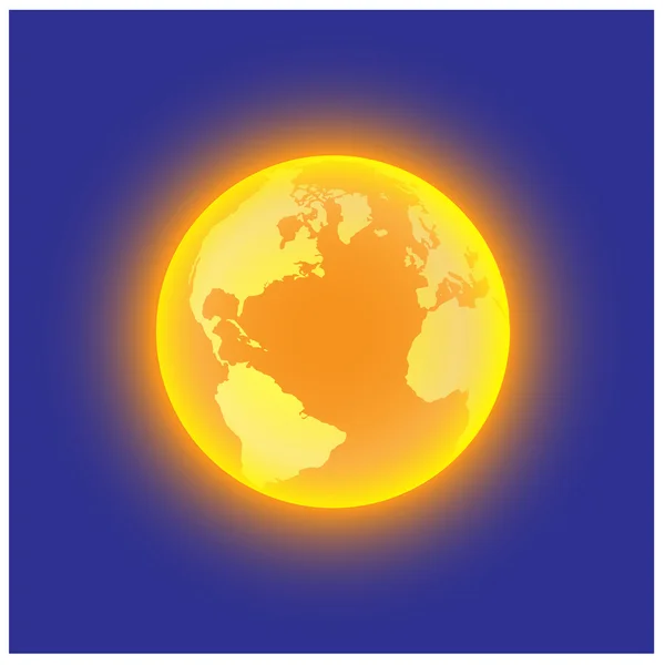 Planet im Hitzevektor — Stockvektor