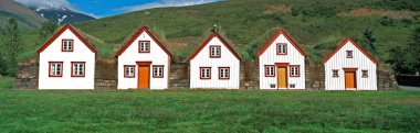 Iceland historic houses clipart