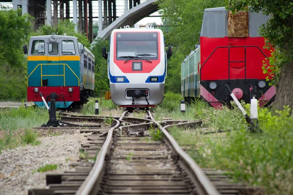 Old and modern trains — Stock Photo, Image