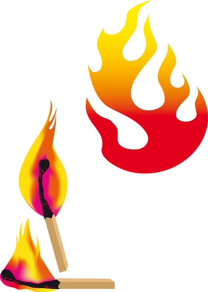 Матчі і вогонь — стоковий вектор