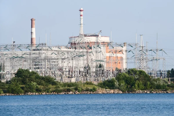 Güney Ukrayna geceleri nükleer enerji santrali — Stok fotoğraf