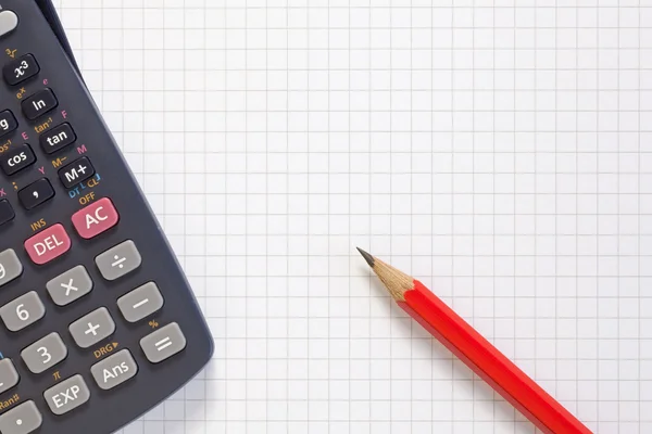 Kalkulator i ołówek Obraz Stockowy