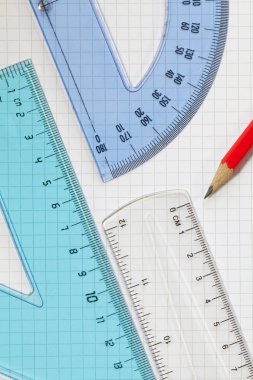 Pencil,Ruler,Protractor,Set Square clipart