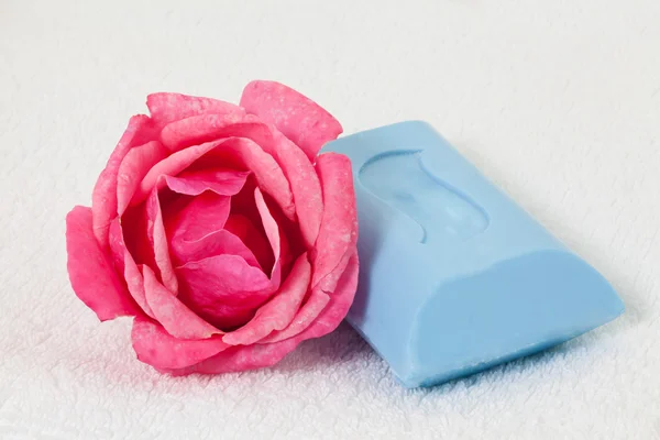 stock image Rose and Soap on a Towel