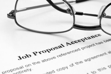 Job proposal acceptance clipart