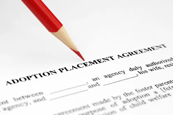 Adoption placement agreement — Stock Photo, Image