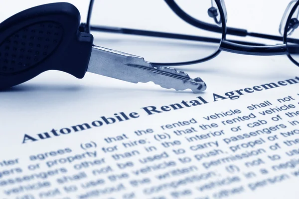 Automobile rental agreement — Stock Photo, Image