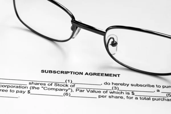 Subscription agreement — Stock Photo, Image