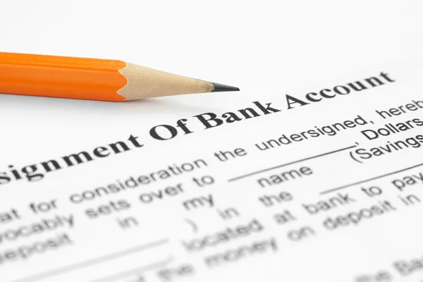 Assignment of bank account — Stock Photo, Image