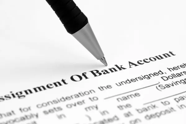 Assignment of bank account — Stock Photo, Image