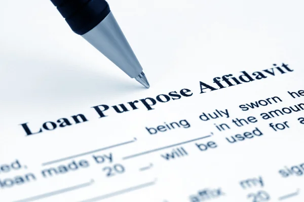 Loan purpose affidavit — Stock Photo, Image