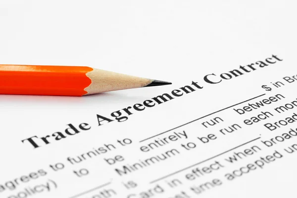 Trade agreement contract — Stock Photo, Image